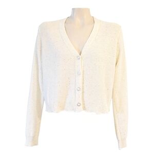 Love Tree Sparkling Sequined Crop Cardigan Sweater Angelcore Balletcore Soft M